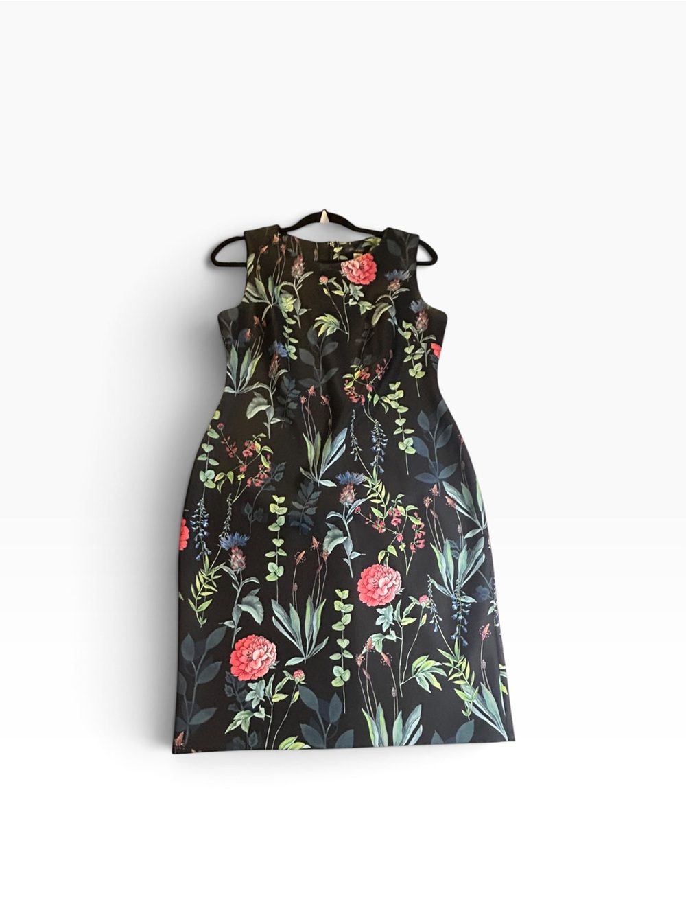 Tommy Hilfiger Floral Sleeveless A-Line Dress Black Size 8 Botanical